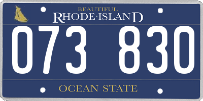 RI license plate 073830