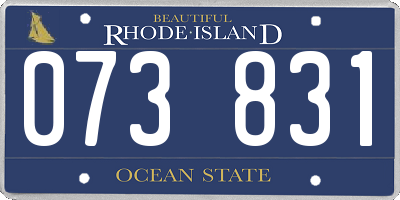 RI license plate 073831
