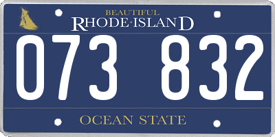 RI license plate 073832