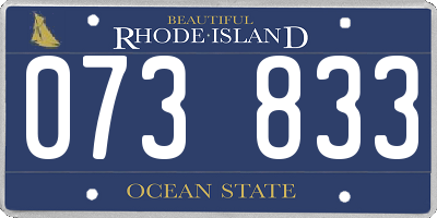 RI license plate 073833