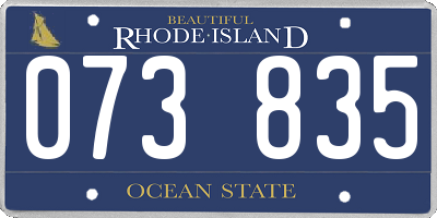 RI license plate 073835