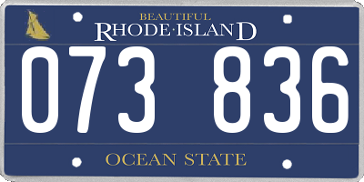RI license plate 073836