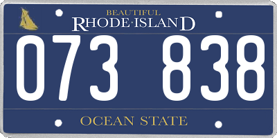 RI license plate 073838