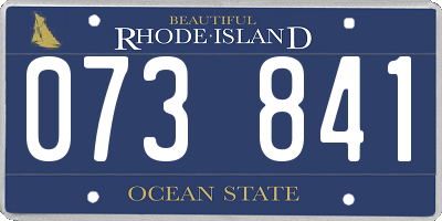 RI license plate 073841