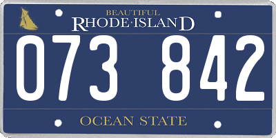 RI license plate 073842
