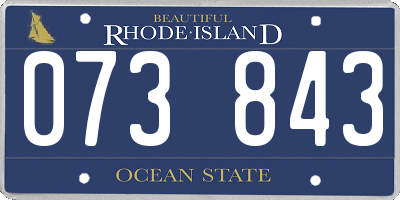 RI license plate 073843