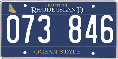 RI license plate 073846