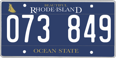 RI license plate 073849
