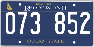 RI license plate 073852