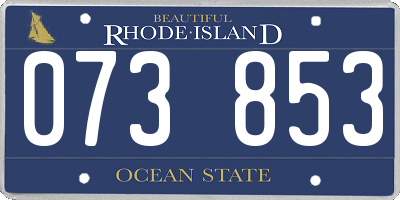 RI license plate 073853