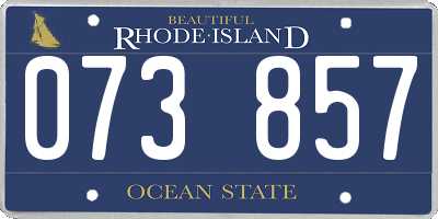 RI license plate 073857