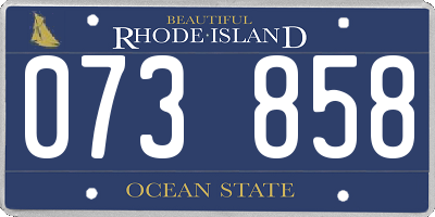 RI license plate 073858