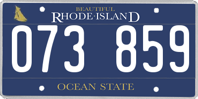 RI license plate 073859