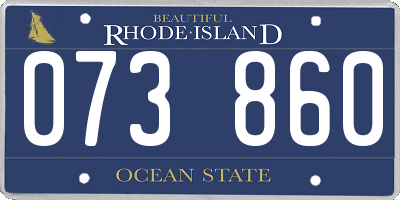 RI license plate 073860