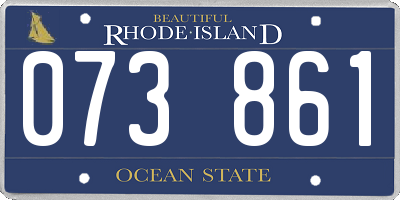 RI license plate 073861