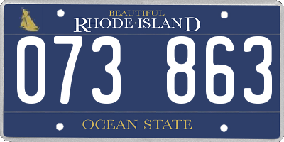 RI license plate 073863