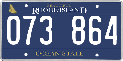 RI license plate 073864