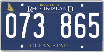 RI license plate 073865