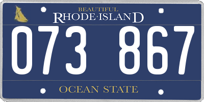 RI license plate 073867