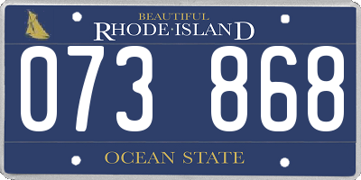 RI license plate 073868