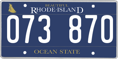 RI license plate 073870