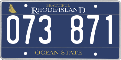 RI license plate 073871