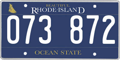 RI license plate 073872