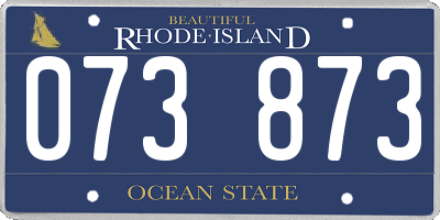 RI license plate 073873