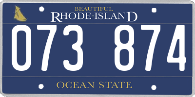 RI license plate 073874