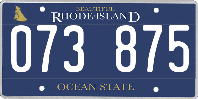 RI license plate 073875