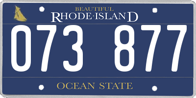 RI license plate 073877