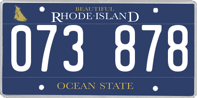 RI license plate 073878