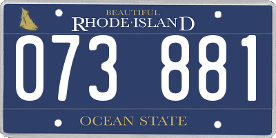 RI license plate 073881