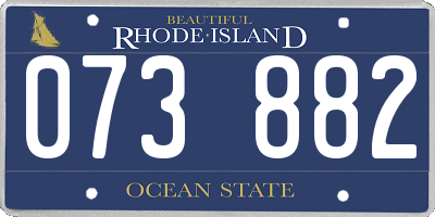 RI license plate 073882