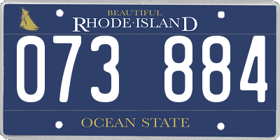 RI license plate 073884