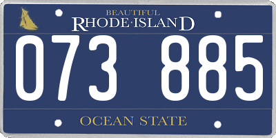RI license plate 073885