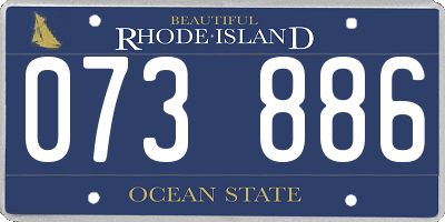 RI license plate 073886