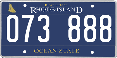RI license plate 073888