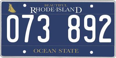 RI license plate 073892