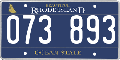 RI license plate 073893