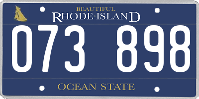 RI license plate 073898