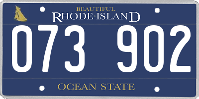 RI license plate 073902