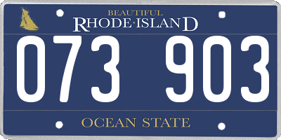 RI license plate 073903