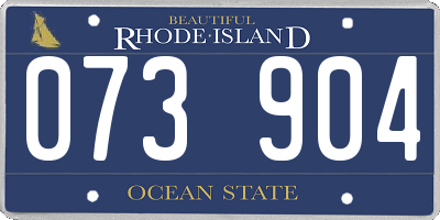 RI license plate 073904