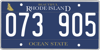 RI license plate 073905