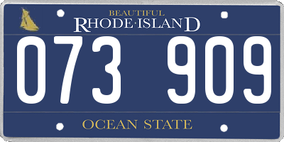 RI license plate 073909