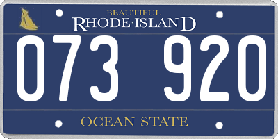 RI license plate 073920