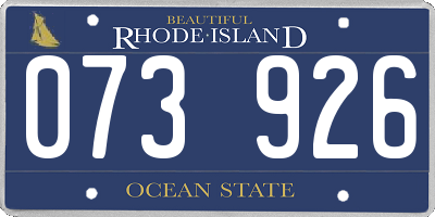 RI license plate 073926
