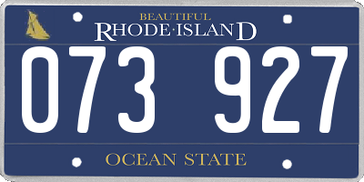 RI license plate 073927