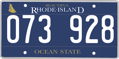 RI license plate 073928